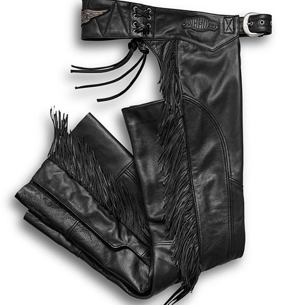 Women's Authentic Harley-Davidson Fringed Leather Chaps, Small NWOT